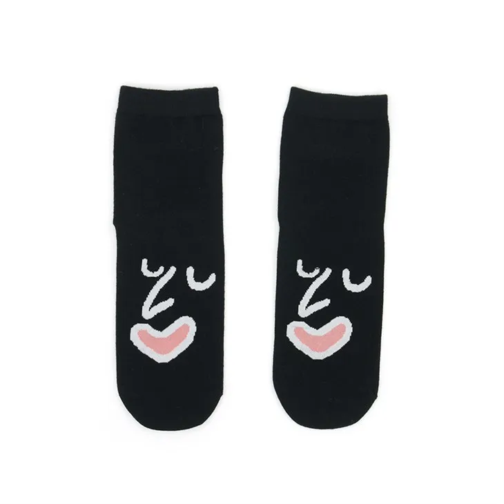 Siyah Emoji Pamuklu Çorap