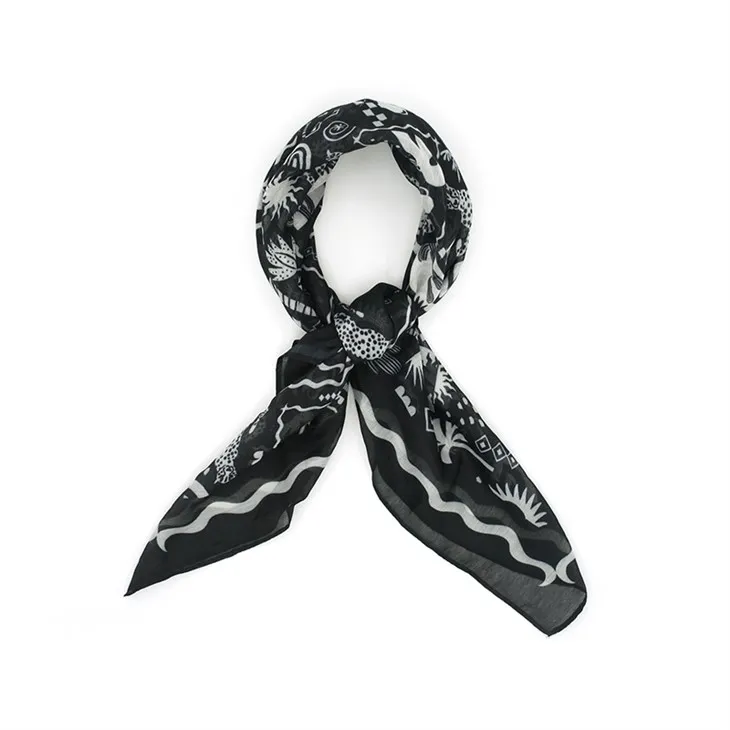 Siyah Grafik Baskı Bandana S051