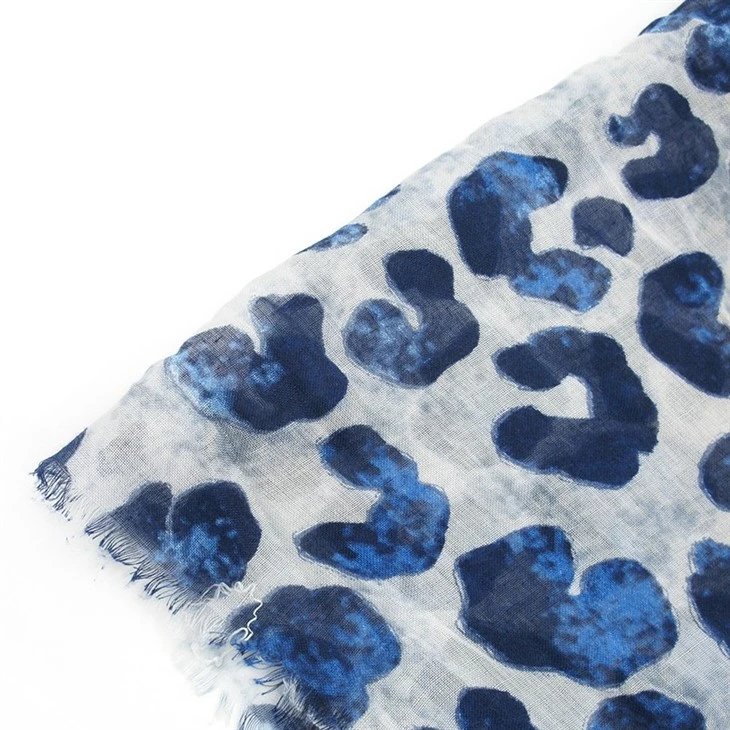 Blue Flower Printed Scarf S005