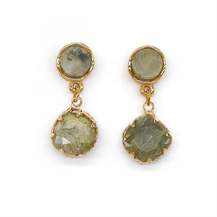 Mermer Yeşil Damla Küpe