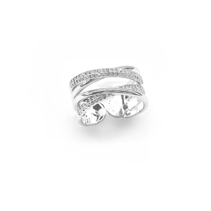 Gümüş Bobin Fırçalanmış Yüzükler